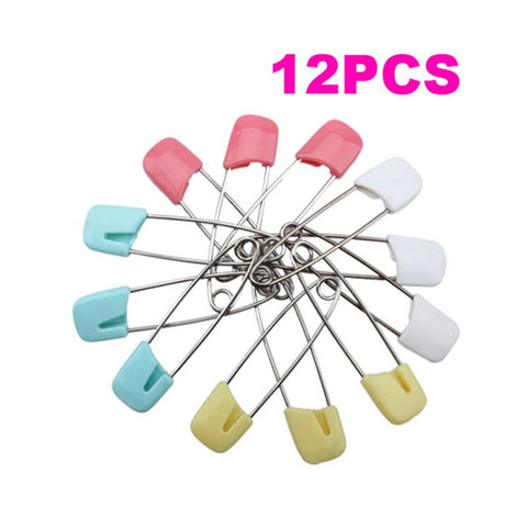 12pcs/Set High Quality Baby Safety Shower Cloth Diaper Pins Holder Safety Locking Craft Pins - Aborto Crafts