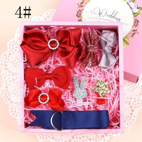 1 Set Lovely Grils Hair Bow Band Barrettes Ribbons DIY Crafts Kit Girls Headwear Children Hair Accessories Gift With Box - Aborto Crafts