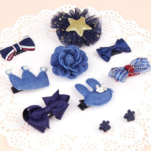 1 Set Lovely Grils Hair Bow Band Barrettes Ribbons DIY Crafts Kit Girls Headwear Children Hair Accessories Gift With Box - Aborto Crafts