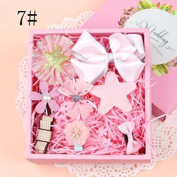 1 Set Lovely Grils Hair Bow Band Barrettes Ribbons DIY Crafts Kit Girls Headwear Children Hair Accessories Gift With Box - Aborto Crafts