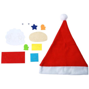 Disposable Christmas Santa Hat Xmas Baby Kids Educational Hat Craft Kit Handmade DIY Christmas Hat Toy for Christmas Party - Aborto Crafts