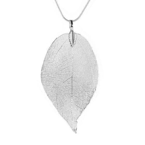 Women Special Leaves Leaf Sweater Pendant Necklace Ladies Long Chain Jewelry - Aborto Crafts