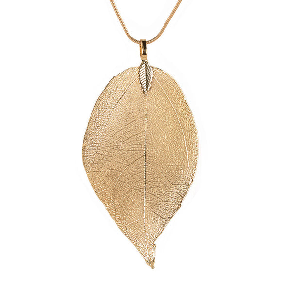 Women Special Leaves Leaf Sweater Pendant Necklace Ladies Long Chain Jewelry - Aborto Crafts