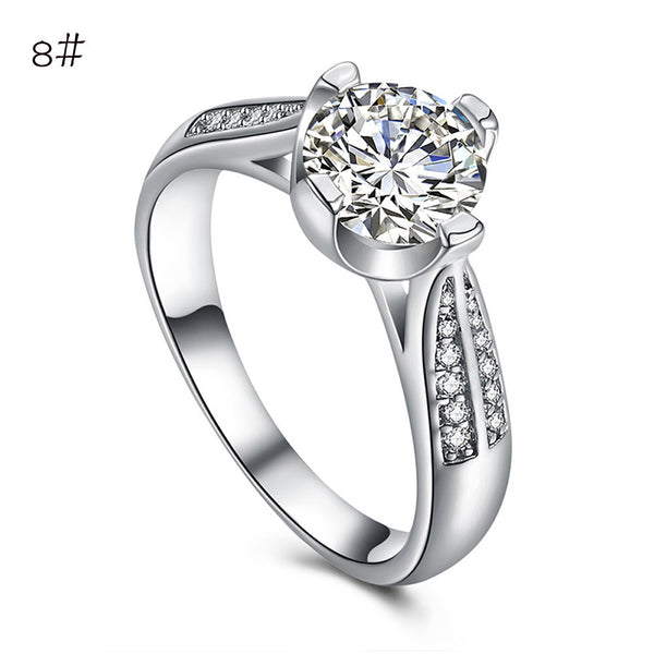 Flower Crystal Wedding Ring For Women Jewelry Accessories Rose Gold Gold Engagem - Aborto Crafts