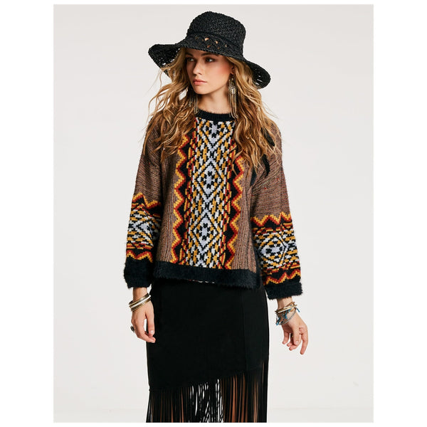 Lantern Sleeve Black Knitted Top - Aborto Crafts