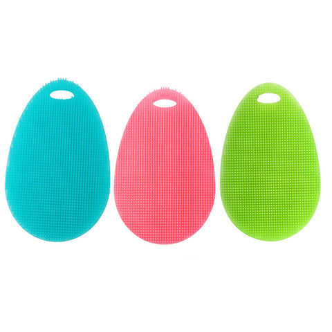 3Pcs Silicone Dish Washing Sponge Scrubber Kitchen Cleaning antibacterial Tool - Aborto Crafts