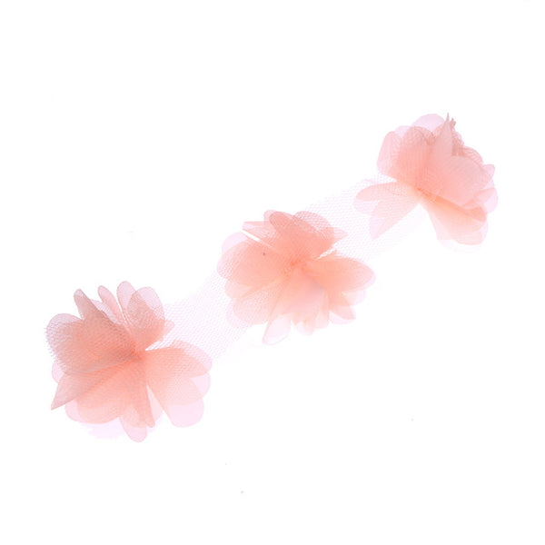 12Pcs Chiffon Fabric Flower DIY Handmade Craft Garment Hairband Accessories Pink/Yellow/Navy Blue/White/watermelon Red/Orange - Aborto Crafts